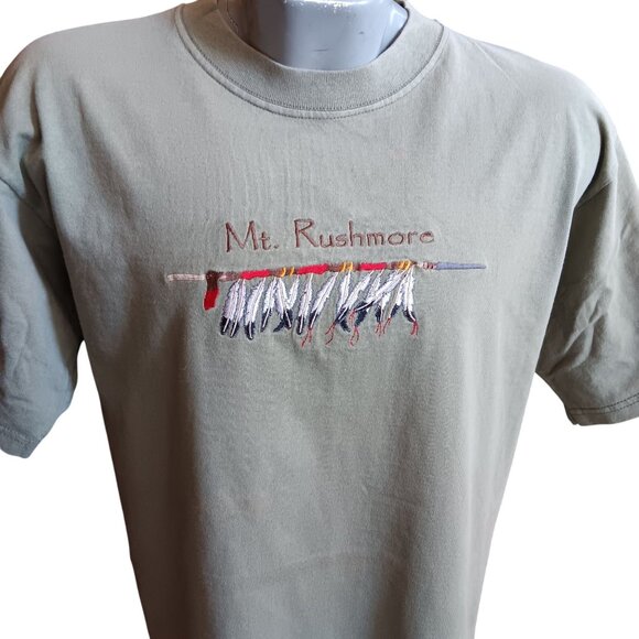 Large True Vintage Mt. Rushmore Graphic T-Shirt Harvey Trading Co. Embroidered - Picture 1 of 5